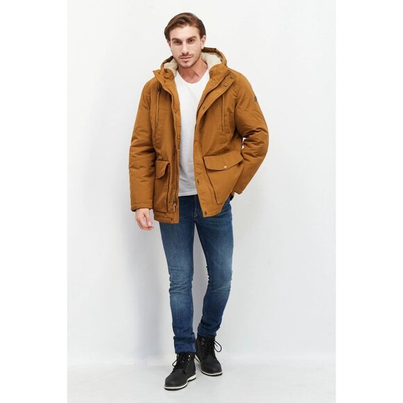 London Fog Sherpa-Lined Hooded Parka Brown Men's Size XL - Picture 3 of 10